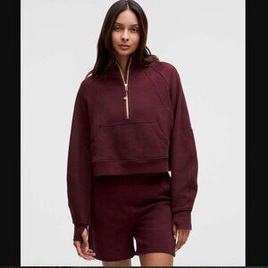 Lululemon Scuba Oversized Half Zip Hoodie - Garnet/Gold - Medium